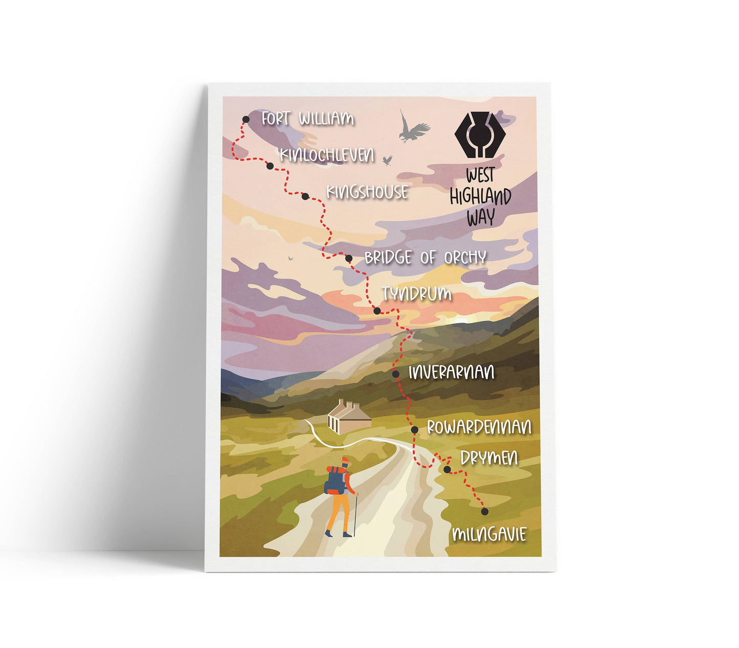 West Highland Way Route Map - Illustrated Trail Print