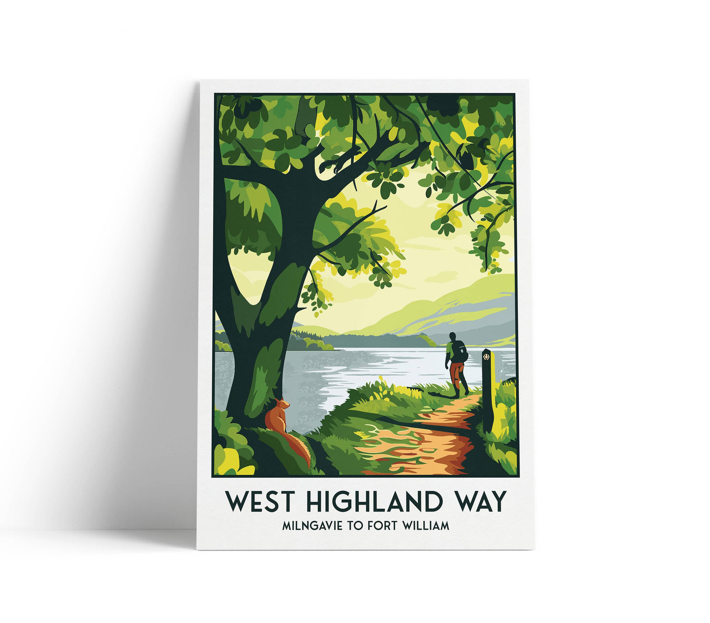 West Highland Way Print, Hillwalker Poster, Loch Lomond, Art
